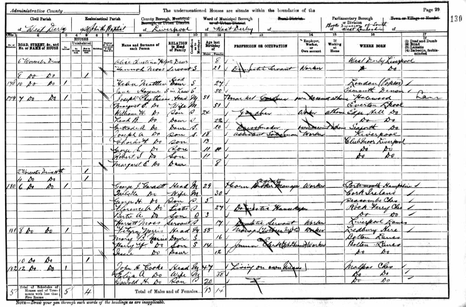 1901 Census original record Helen Matthew